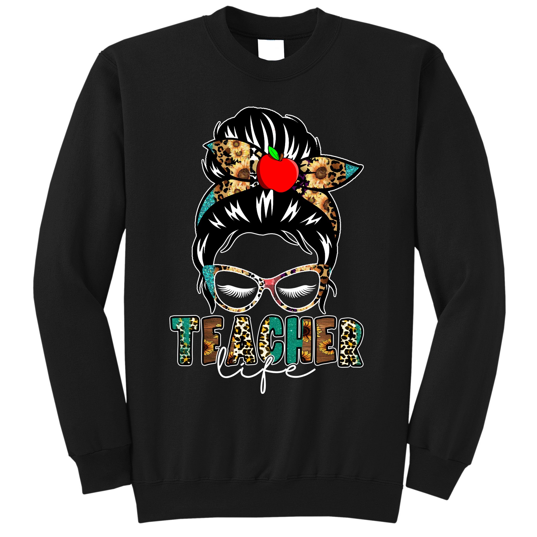 Teacher Life Female Bun Sweatshirt