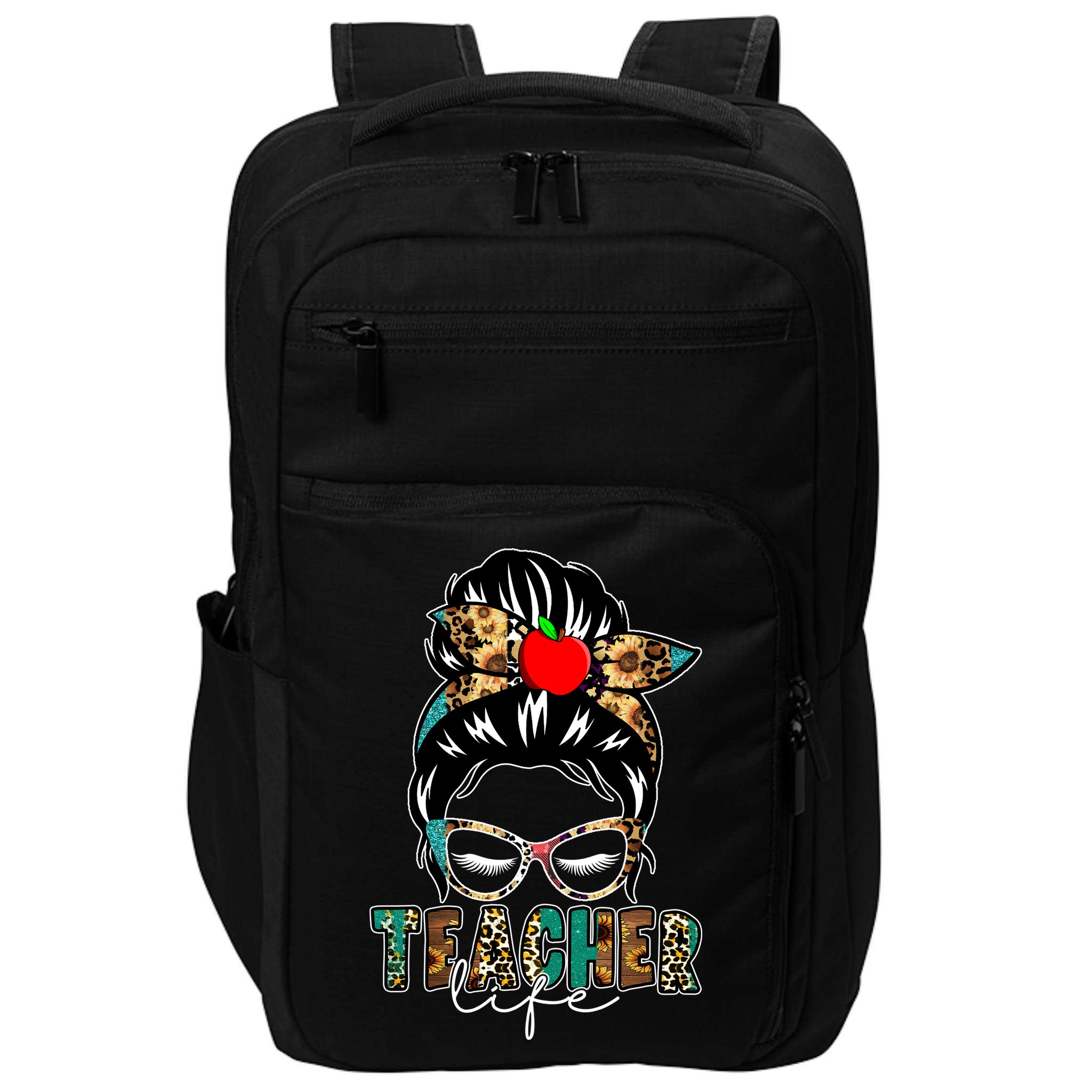 Teacher Life Female Bun Impact Tech Backpack