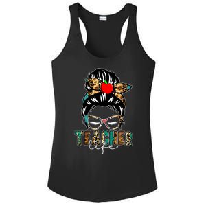 Teacher Life Female Bun Ladies PosiCharge Competitor Racerback Tank