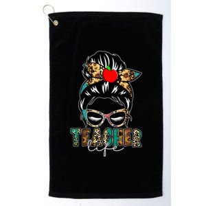 Teacher Life Female Bun Platinum Collection Golf Towel