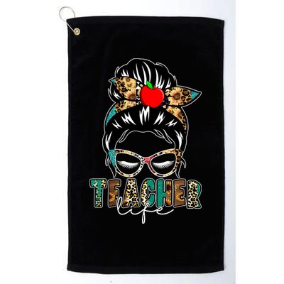 Teacher Life Female Bun Golf Towel