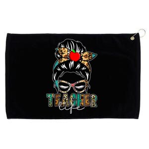 Teacher Life Female Bun Grommeted Golf Towel