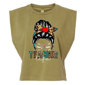 Teacher Life Female Bun Garment-Dyed Women's Muscle Tee