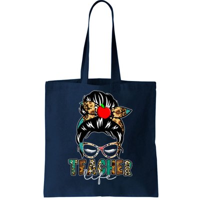 Teacher Life Female Bun Tote Bag