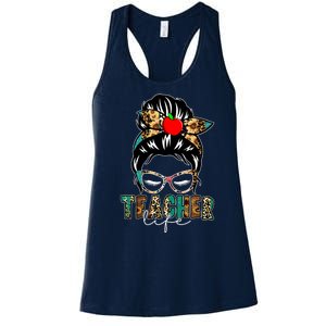 Teacher Life Female Bun Women's Racerback Tank