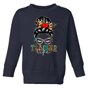 Teacher Life Female Bun Toddler Sweatshirt