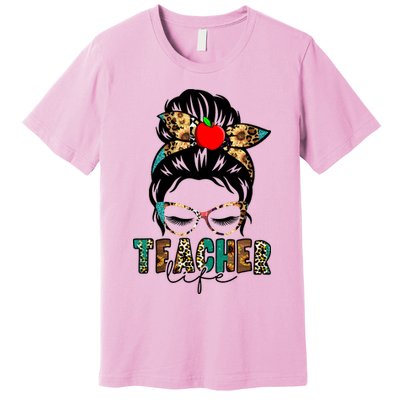 Teacher Life Female Bun Premium T-Shirt