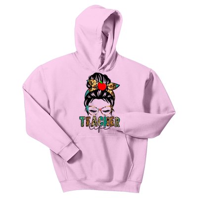 Teacher Life Female Bun Kids Hoodie