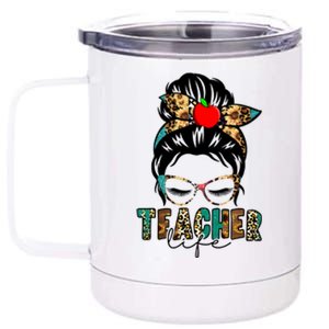 Teacher Life Female Bun 12 oz Stainless Steel Tumbler Cup