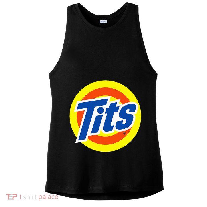 Tits Logo Funny Sexy Detergent Logo Ladies PosiCharge Tri-Blend Wicking Tank