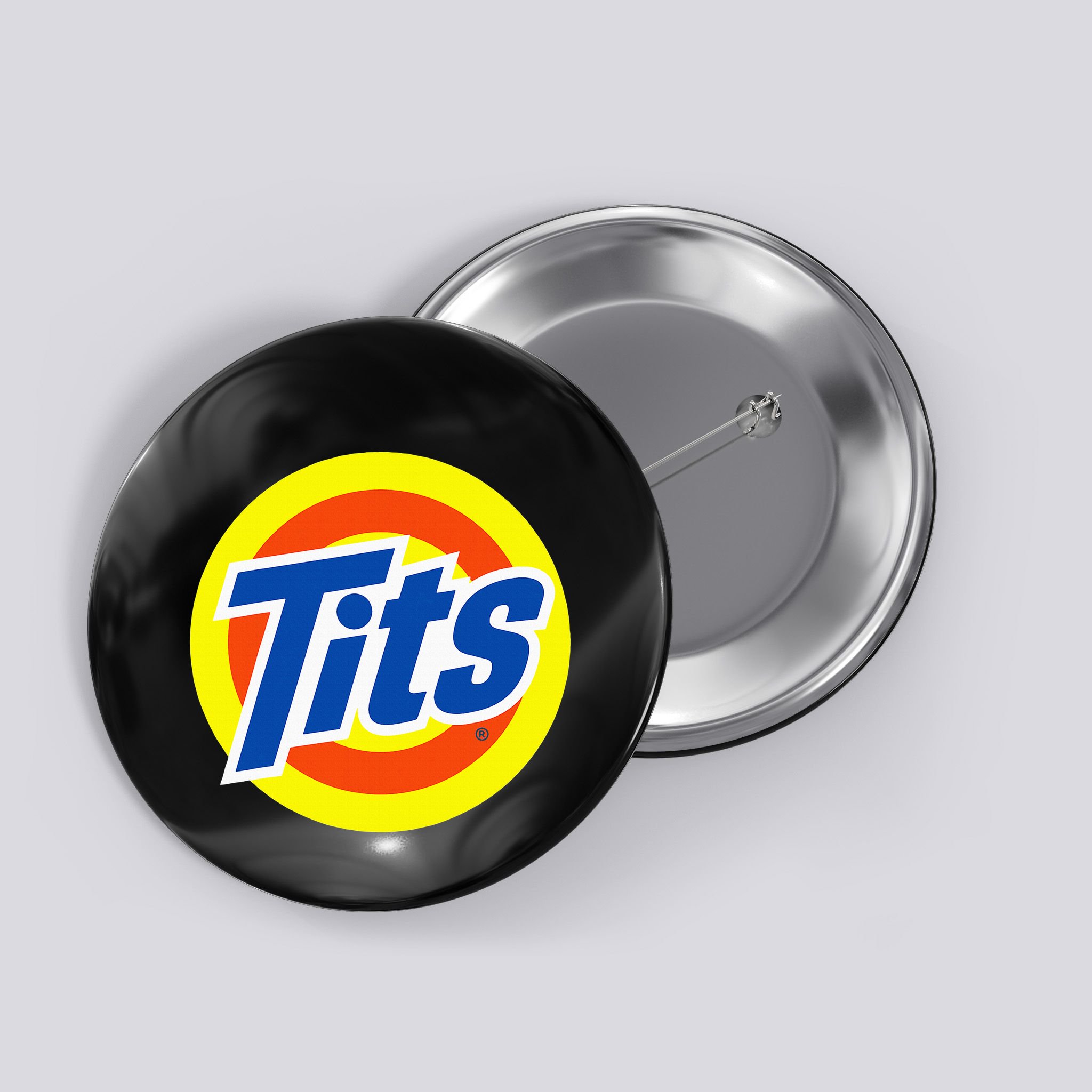 Tits Logo Funny Sexy Detergent Logo Button