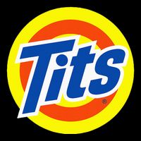 Tits Logo Funny Sexy Detergent Logo Button