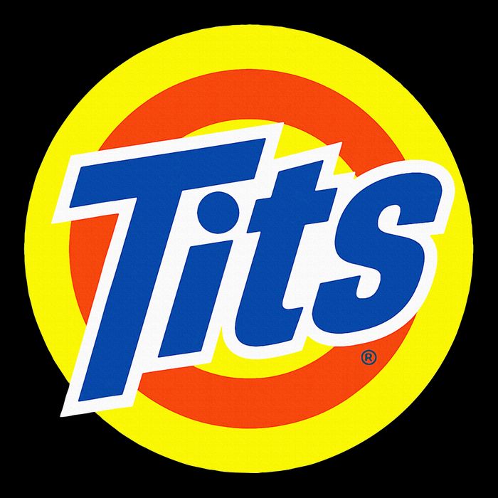 Tits Logo Funny Sexy Detergent Logo Button