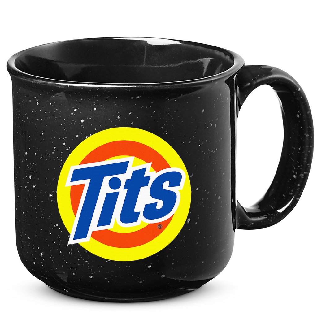 Tits Logo Funny Sexy Detergent Logo 15oz Campfire Ceramic Mug
