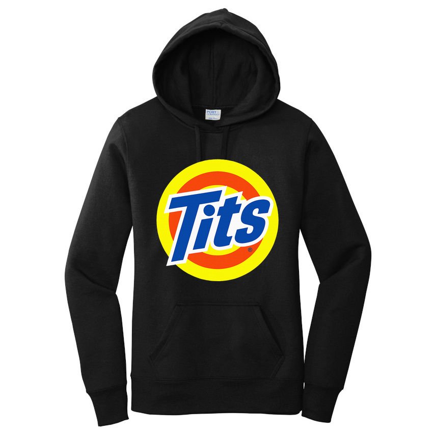 Tits Logo Funny Sexy Detergent Logo Women's Pullover Hoodie