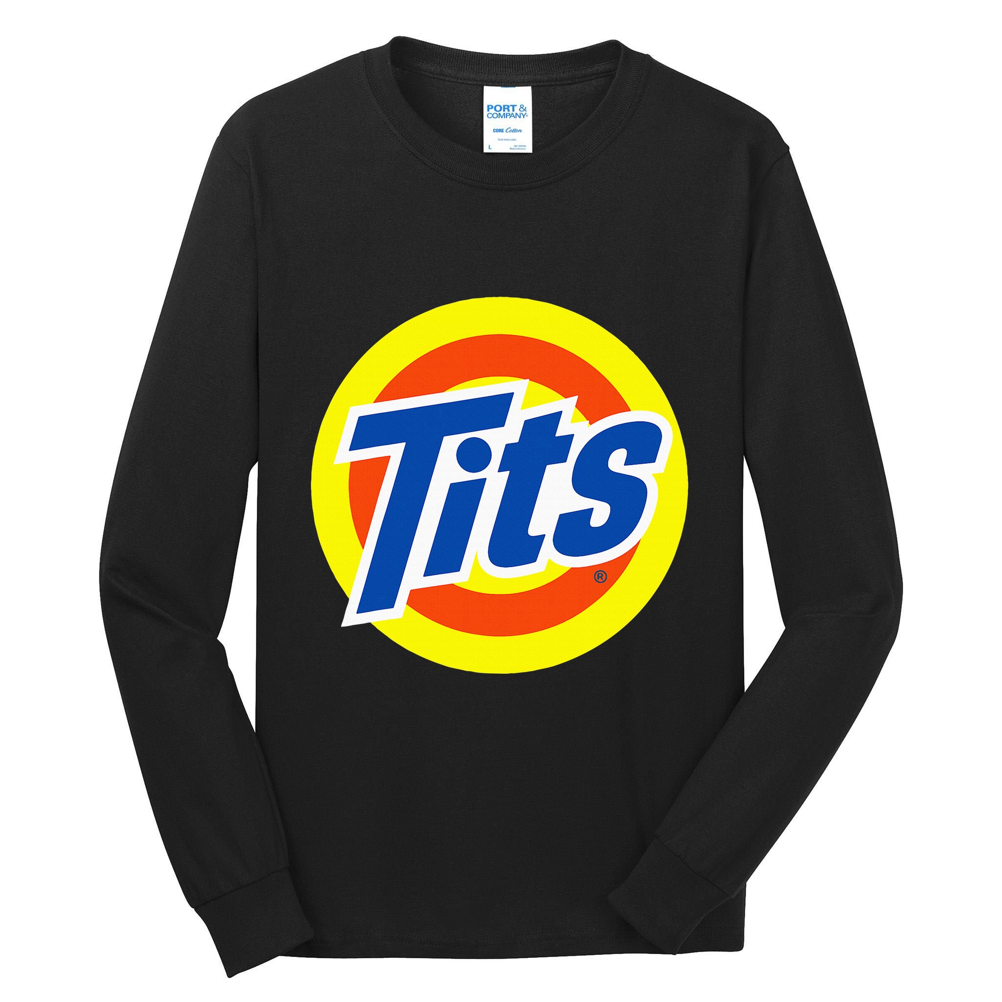 Tits Logo Funny Sexy Detergent Logo Tall Long Sleeve T-Shirt