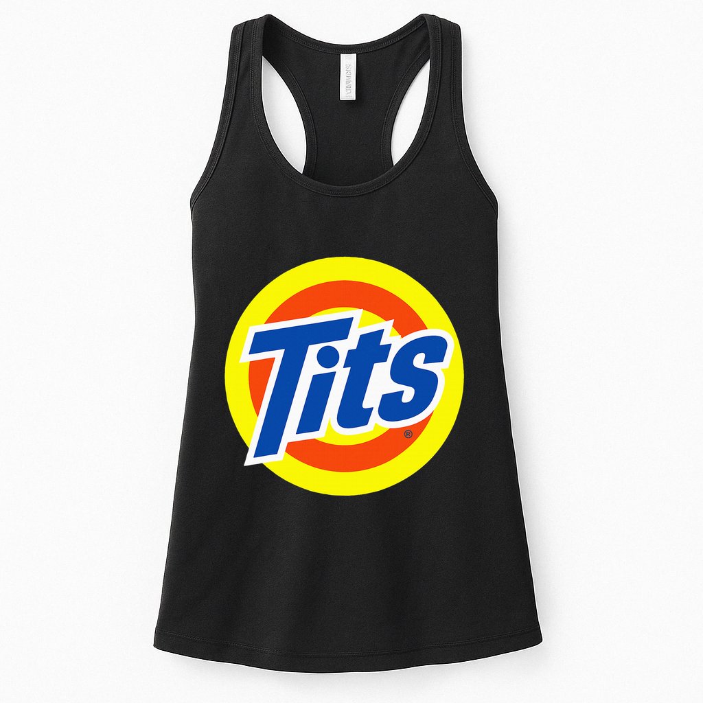 Tits Logo Funny Sexy Detergent Logo Womens Tank Top