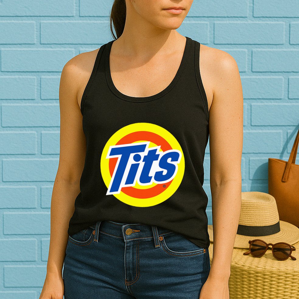 Tits Logo Funny Sexy Detergent Logo Womens Tank Top
