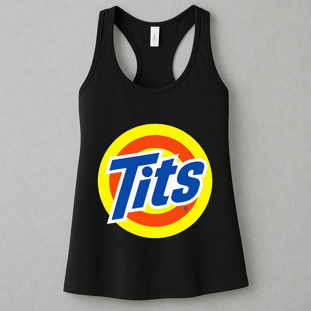 Tits Logo Funny Sexy Detergent Logo Womens Tank Top