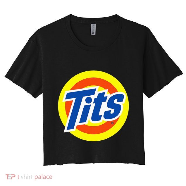 Tits Logo Funny Sexy Detergent Logo Crop Top