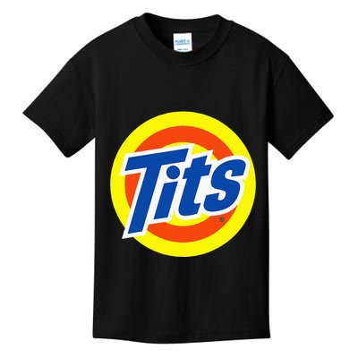 Tits Logo Funny Sexy Detergent Logo Kids T-Shirt