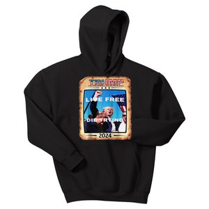 Trump Live Free Or Die Trying Raglan Kids Hoodie