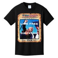 Trump Live Free Or Die Trying Raglan Kids T-Shirt