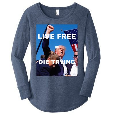 Trump Live Free Or Die Trying Women's Perfect Tri Tunic Long Sleeve Shirt