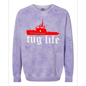 TUG LIFE funny tugboat Colorblast Crewneck Sweatshirt