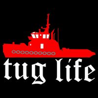 TUG LIFE funny tugboat Cropped Pullover Crew