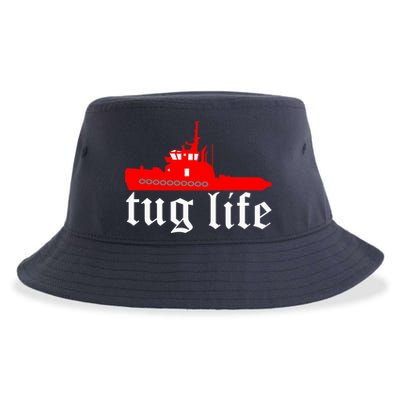 TUG LIFE funny tugboat Sustainable Bucket Hat
