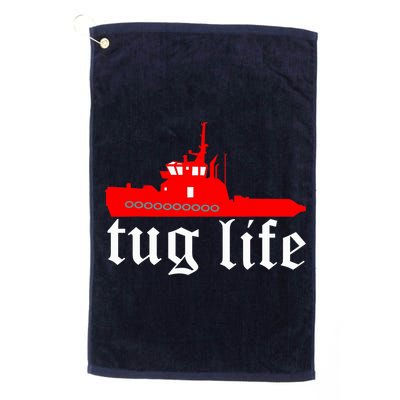 TUG LIFE funny tugboat Golf Towel