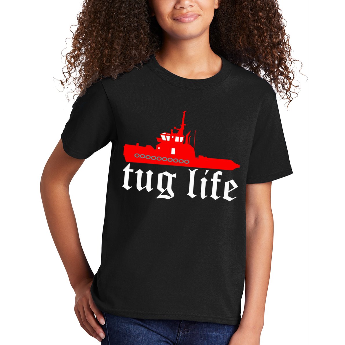 TUG LIFE funny tugboat Kids T-Shirt
