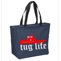 TUG LIFE funny tugboat Zip Tote Bag