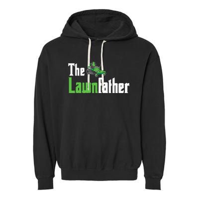 The Lawnfather Funny Lawn Mowing Garment-Dyed Fleece Hoodie