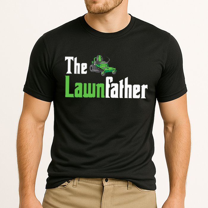 The Lawnfather Funny Lawn Mowing Cooling Performance Crew T-Shirt