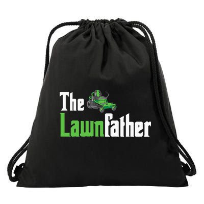 The Lawnfather Funny Lawn Mowing Drawstring Bag