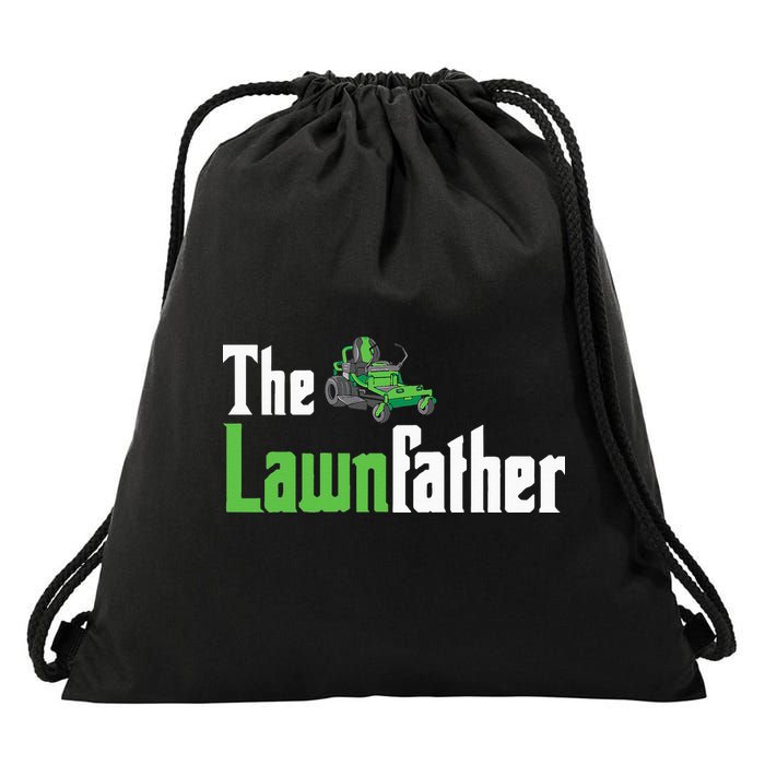 The Lawnfather Funny Lawn Mowing Drawstring Bag