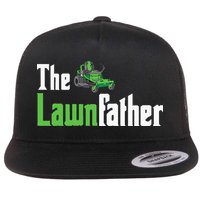 The Lawnfather Funny Lawn Mowing Flat Bill Trucker Hat