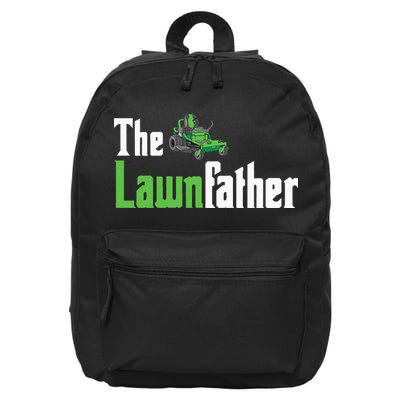 The Lawnfather Funny Lawn Mowing 16 in Basic Backpack