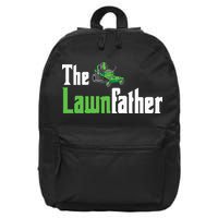 The Lawnfather Funny Lawn Mowing 16 in Basic Backpack