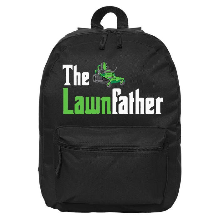 The Lawnfather Funny Lawn Mowing 16 in Basic Backpack