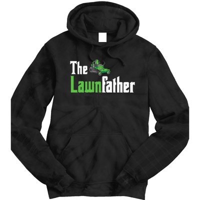 The Lawnfather Funny Lawn Mowing Tie Dye Hoodie