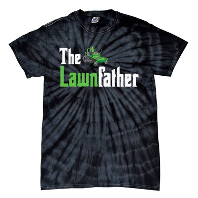 The Lawnfather Funny Lawn Mowing Tie-Dye T-Shirt