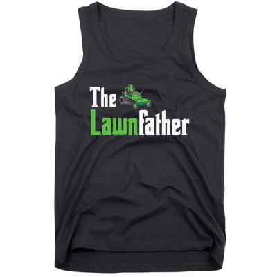 The Lawnfather Funny Lawn Mowing Tank Top