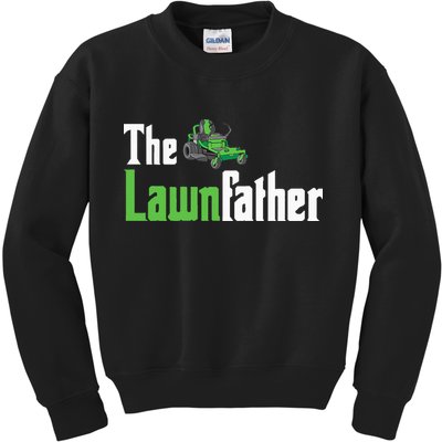 The Lawnfather Funny Lawn Mowing Kids Sweatshirt