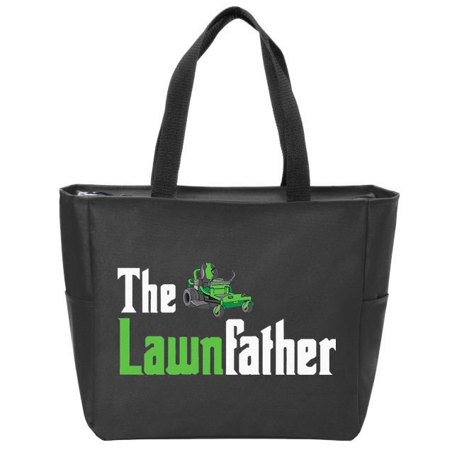 The Lawnfather Funny Lawn Mowing Zip Tote Bag