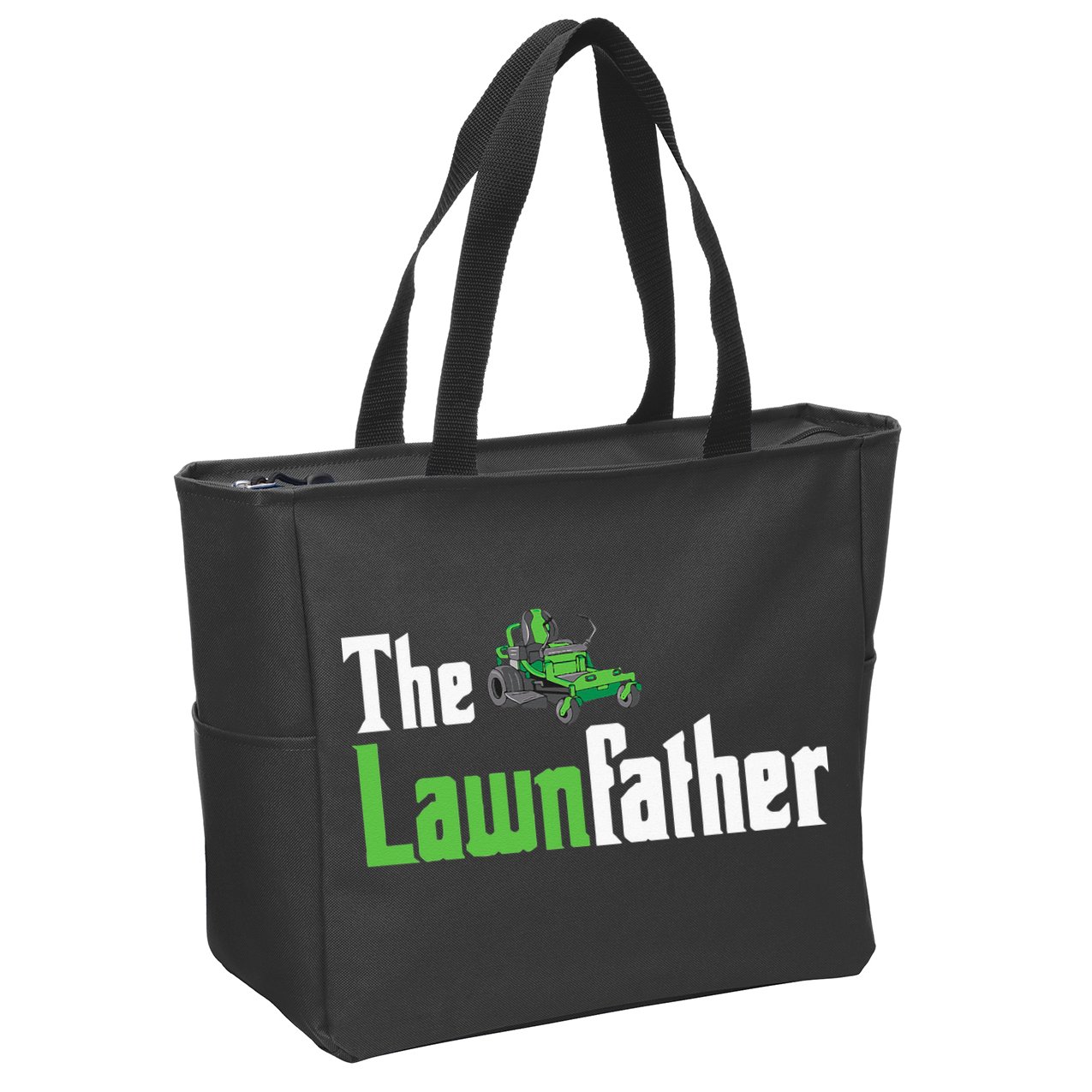 The Lawnfather Funny Lawn Mowing Zip Tote Bag