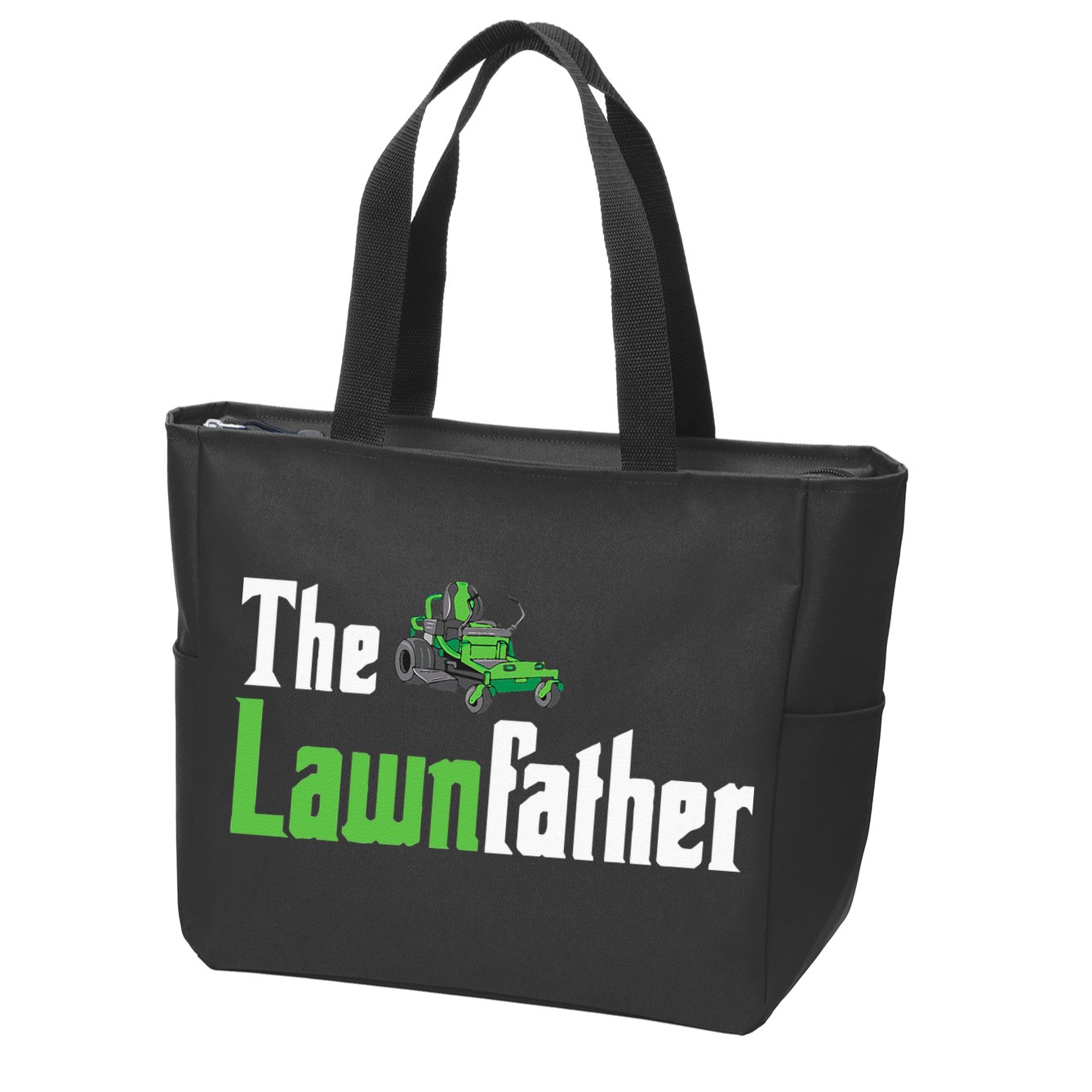 The Lawnfather Funny Lawn Mowing Zip Tote Bag