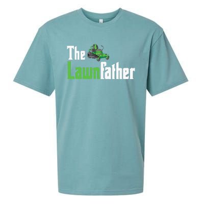 The Lawnfather Funny Lawn Mowing Sueded Cloud Jersey T-Shirt